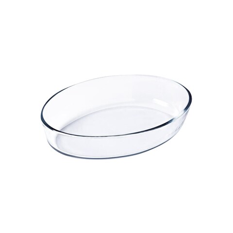 ALISSA Kitchen Oval Baking Pan Glass Container for Salad Oval Glass Oven Baking Dish 3L