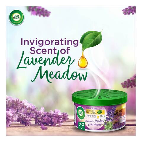 Air Wick Lavender Meadow Essential Oil Scented Gel Purple 70g