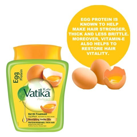 Dabur Vatika Naturals Egg Hammam Zaith Protein Nourished Thick Hair Mask Green 1kg
