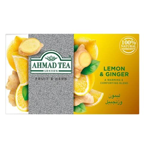 Ahmad Tea - Lemon &amp; Ginger - 2g x 20 Foil-Enveloped Tea Bags