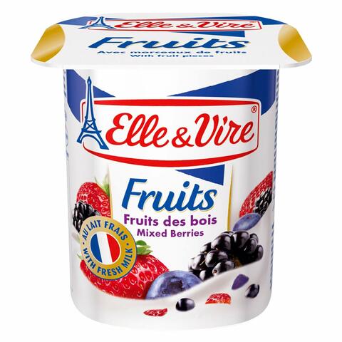 Elle &amp; Vire Mixed Berries Fruit Yoghurt 125g