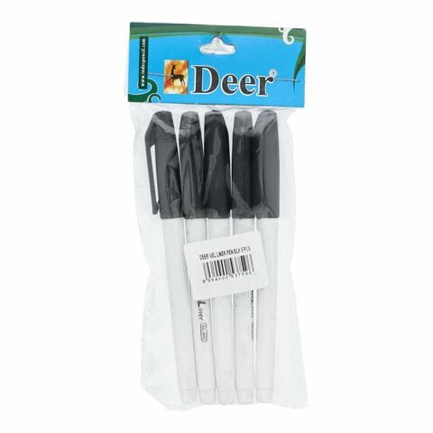 Deer Gel Liner Pen Black 5 Pcs