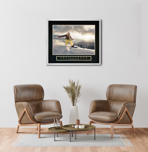 Motivational Posters with Aluminum Frame 60cm x 50cm (PRESISTENCE - SNOWBOARDER)