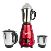 AFRA Heavy-Duty Mixer Grinder, 3 In 1, Red Gloss Finish, Stainless Steel Jars &amp; Blades, Total Jar Capacity 2900ml, 550W, 18000 RPM Motor, ESMA, RoHS, And CB Certified, AF-5500BLRD, 2 Years Warranty
