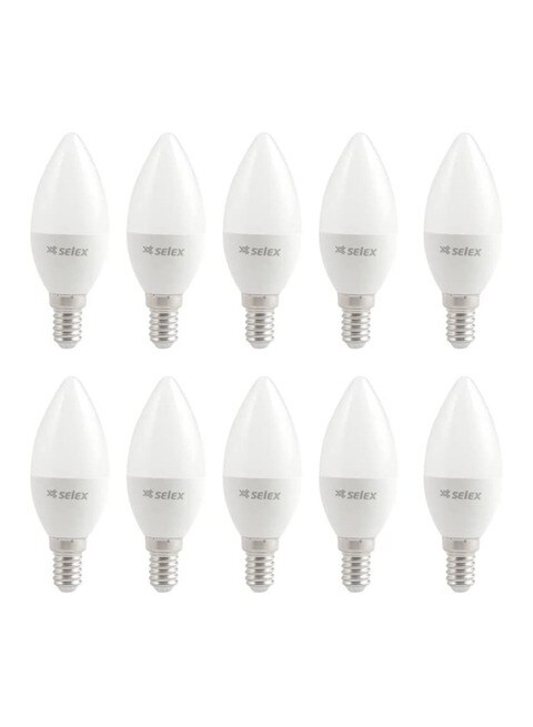 10-Piece LED Screw Lamp Bulb Pack E14 Candle Warm White