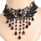 Generic -Vintage Black Lace Choker Necklace Charm Ribbon Wedding Bijou Collar Jewelry Hollow Velvet Short Chain Jewellery