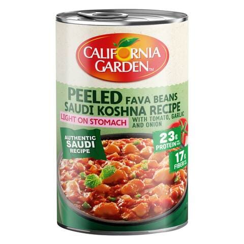 California Garden Fava Beans Saudi Koshna Recipe- Peeled Beans With Tomato, Garlic And Onion 450g