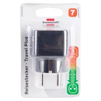 Brennenstuhl 3-Pin to 2-Pin Earthed Travel Adapter (Black)