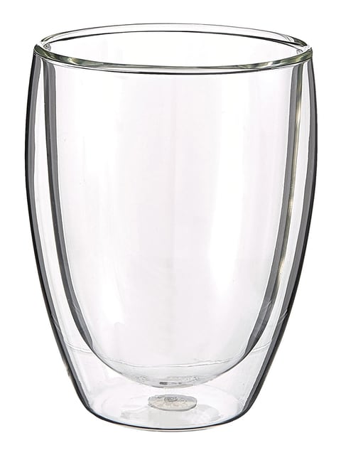 SHALLOW 250ML DOUBLE WALL GLASS CUP