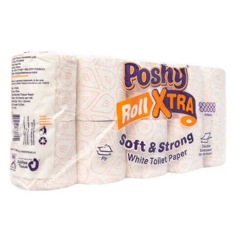 Poshy Roll Xtra Colored Toilet Tissue Roll 10 Pack