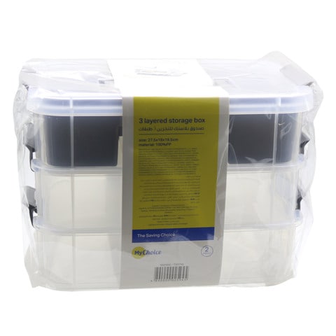 My Choice 3 Layered Storage Box 12.2x8.2x12.6cm Clear