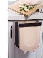 Buy Hanging Trash Can for Kitchen Cabinet Door, Collapsible Trash Bin Small Compact Garbage Can Attached to Cabinet Door Kitchen Drawer Bedroom Dorm Room Car Waste Bin (Coffee) in UAE