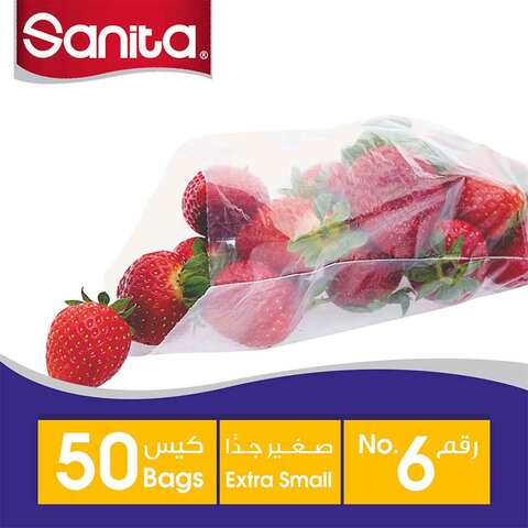 سانيتا أكياس حفظ الطعام  قابلة للتحلّل #6، 50 كيس 