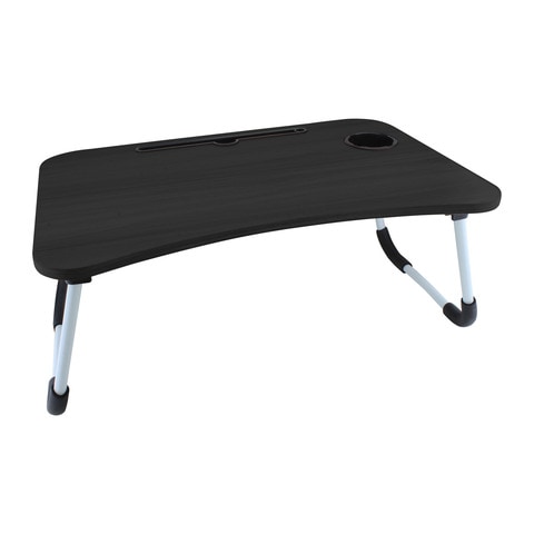 Wooden Folding Bed Table Black 60x40cm