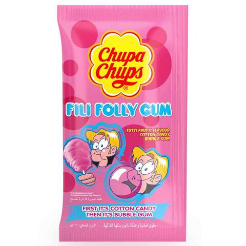 Chupa Chups Fili Folly Cotton Candy Gum Tutti Frutti Flavor 11g