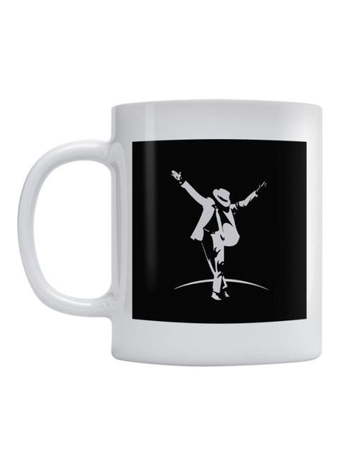 Atiq Michael Jackson Printed Ceramic Coffee Mug White/Black 350ml
