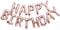 Rose Gold Happy Birthday Balloons Banner, 16 Inch Mylar Foil Letters Birthday Sign for Girls Boys Kids &amp; Adults Birthday Decorations and Party Supplies