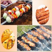 Flat Stainless steel BBQ Skewer with Tube, Reusable Needle Stick for Grilling - Barbecue Accessories (30 cm)