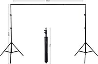 COOPIC S03 2M x 3M Background Support System With 3x3m Black Background Non woven and Continuous Lighting Kit for Photo Studio Product,Portrait and Video Shoot Photography