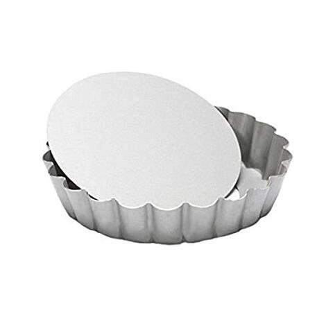 Generic Patisse W Round Mini Quiche Pan With Removable Bottom, 4&quot; (10 Cm) Non-Stick 4&quot; Metallic Gray