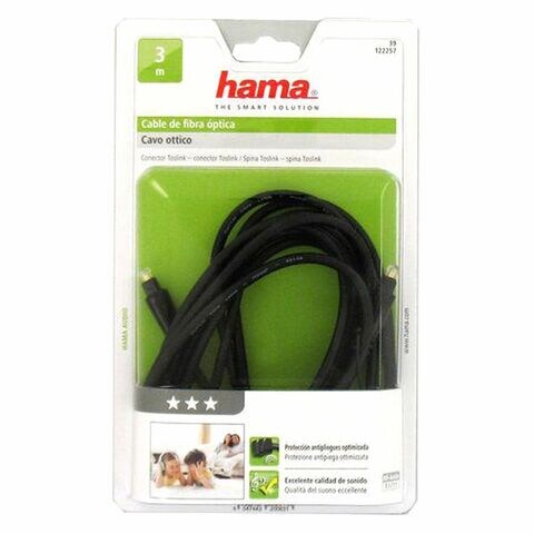 Hama Audio Optical Fibre Cable Gold-Plated 3m Black