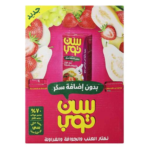 اشتري سن توب شراب العنب والجوافة والفراولة - بدون سكر مضاف 125مل ×18 في السعودية