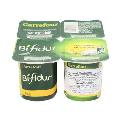 Carrefour Bifidus Yogurt Lemon Flavour 125gx4