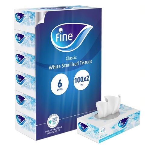 Fine Classic Facial Tissue 100 Sheet 2 Ply 6 Boxes