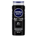 Buy Nivea Men Active Clean Active Charcoal Shower Gel 500ml in Kuwait
