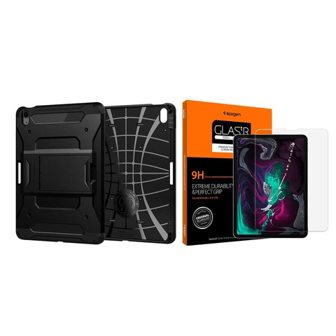 Spigen Tough Armor Pro Case Cover With Kickstand And Glastr Slim Screen Protector For Apple iPad Air 10.9 inch Multicolour