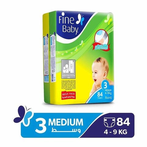 Fine Baby Baby Diapers - Medium Size 3 - 84 Diaper