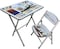 Kids Educational Table and Chair Set Metal Desk Chair   Folding Multipurpose Table Chair   Table Chair Set for Growing Kids White