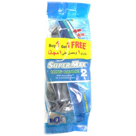 Buy Supermax Twin Blade Short Handle Disposable Razor Blue 20 count in UAE