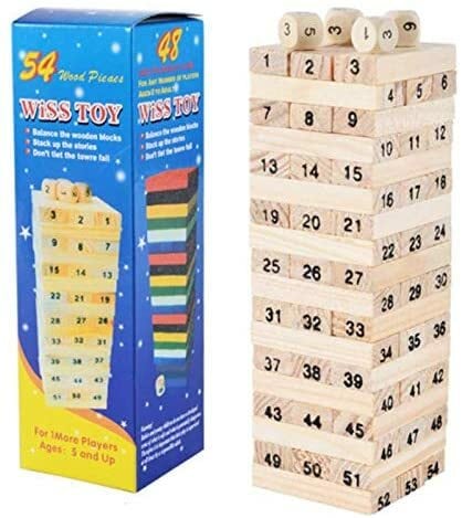 لعبة لوح تكديس قطع الدومينو ومكعبات بناء خشبية للعائلة والحفلات، لعبة بناء ممتعة