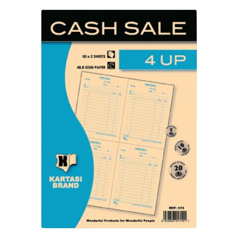 Kartasi 4 Up Cash Sale Book 50x2 Sheets