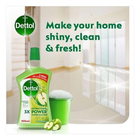 Dettol 3X Antibacterial Power Floor Cleaner Green Apple 900ml