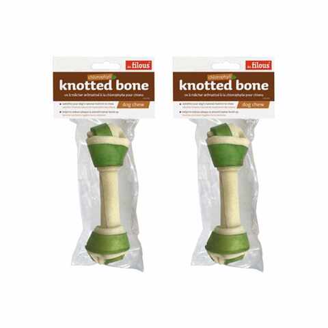 Les Filous Chlorophyll Knotted Bone Pack of 2