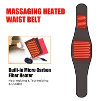 Generic-Massaging Waist Heating Pad Portable Heating Waist Belt Far Infrared Heating Massage Waist Belt for Abdominal Back Pain Relief with UK/US/EU Adapter