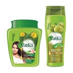 Buy Dabur Vatika Naturals Hair Fall Control Hammam Zaith 1kg With Nourish And Protect Shampoo 200ml in UAE