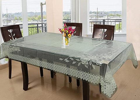 Buy Kuber Industries Floral Pvc 6 Seater Dining Table Cover Cream Online Shop Home Garden On Carrefour Uae