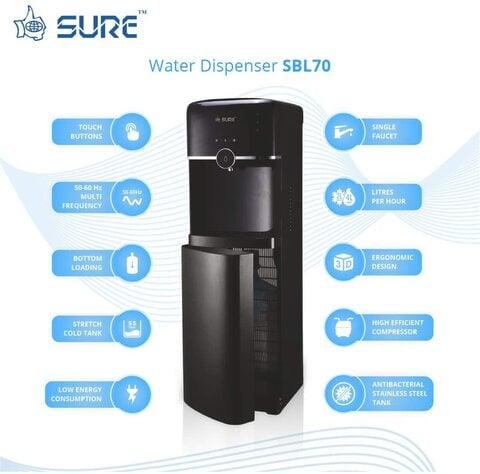 Sure Water Bottom Loading Dispenser Bottom Loading SBL70 Black 1200W