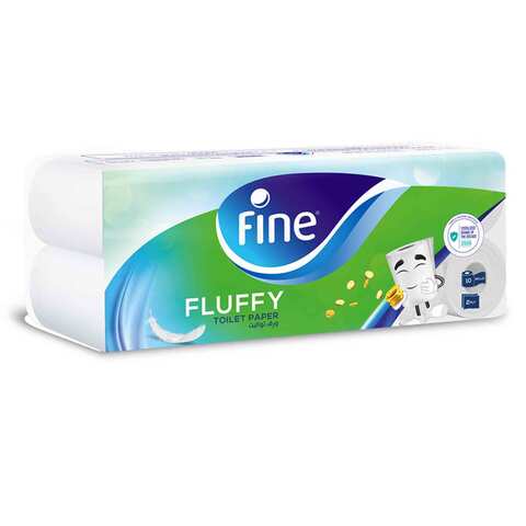 Fine Toilet Fluffy Tissues 2 Ply 10 Rolls