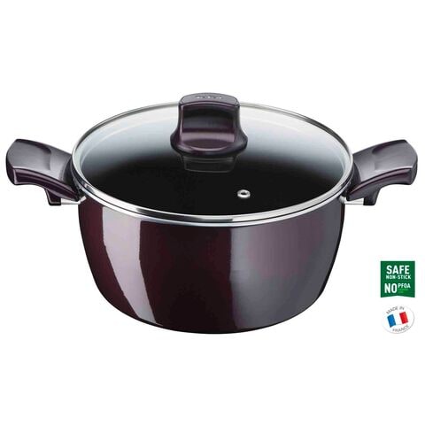 Tefal G6 Resist In Stew Pot With Lid Burgundy 24cm