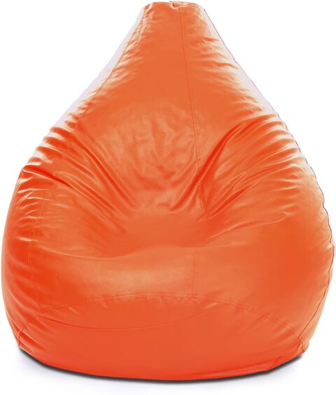 Luxe Decora PVC Bean Bag Cover Only (Large, Orange)