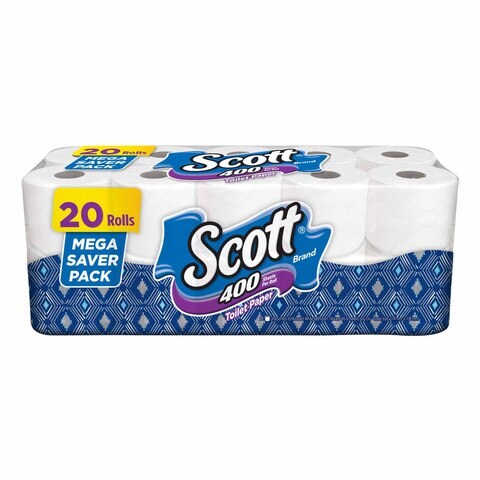 Scott 2 Ply Unscented Toilet Tissue Rolls Mega Saver Pack of 20 price ...