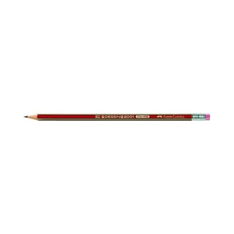 Faber-Castell Dessin Pencil With Eraser Red
