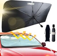 Jasvic Car Windshield Sun Shade Umbrella - Foldable Car Umbrella Sunshade Cover UV Block Car Front Window (Heat Insulation Protection) For Auto Windshield Covers Trucks Cars (Large)