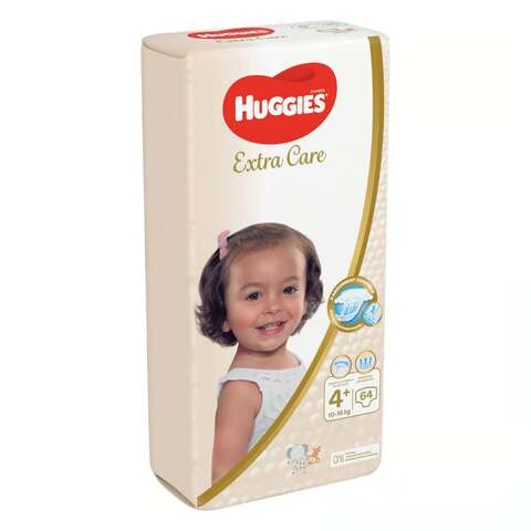 Huggies Extra Care Size 4+ 10 -16 kg Jumbo Pack 64 Diapers