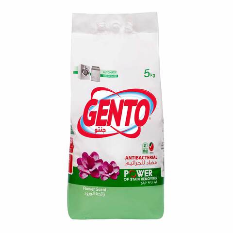 Buy Gento detergent powder low foam flower scent 4.5kg in Saudi Arabia