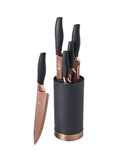 Brooklyn Rose Gold 4 Piece Cheese Knife Block Set